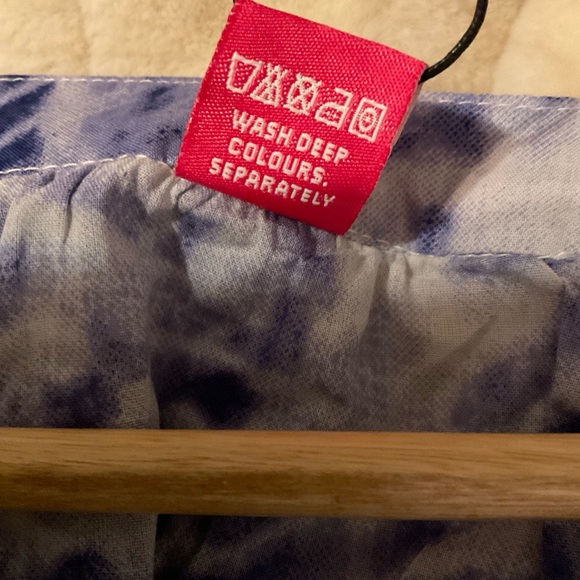 RAJ NWT Blue /Purple/White Women’s 100% Cotton Boho V-neck Dress Size Medium - Picture 7 of 9